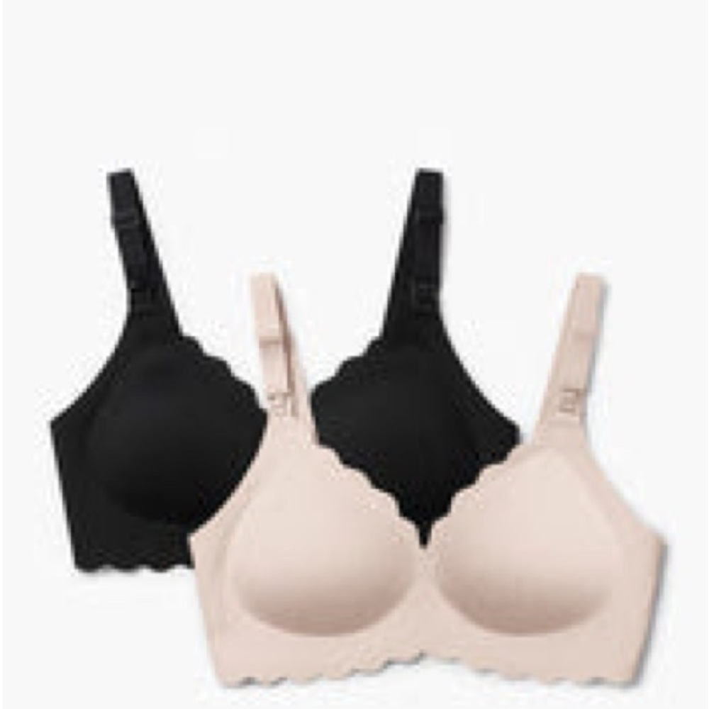 Momcozy Seamless Pushup Nursing Bra 2 PACK Nude/Black 3xl Plus